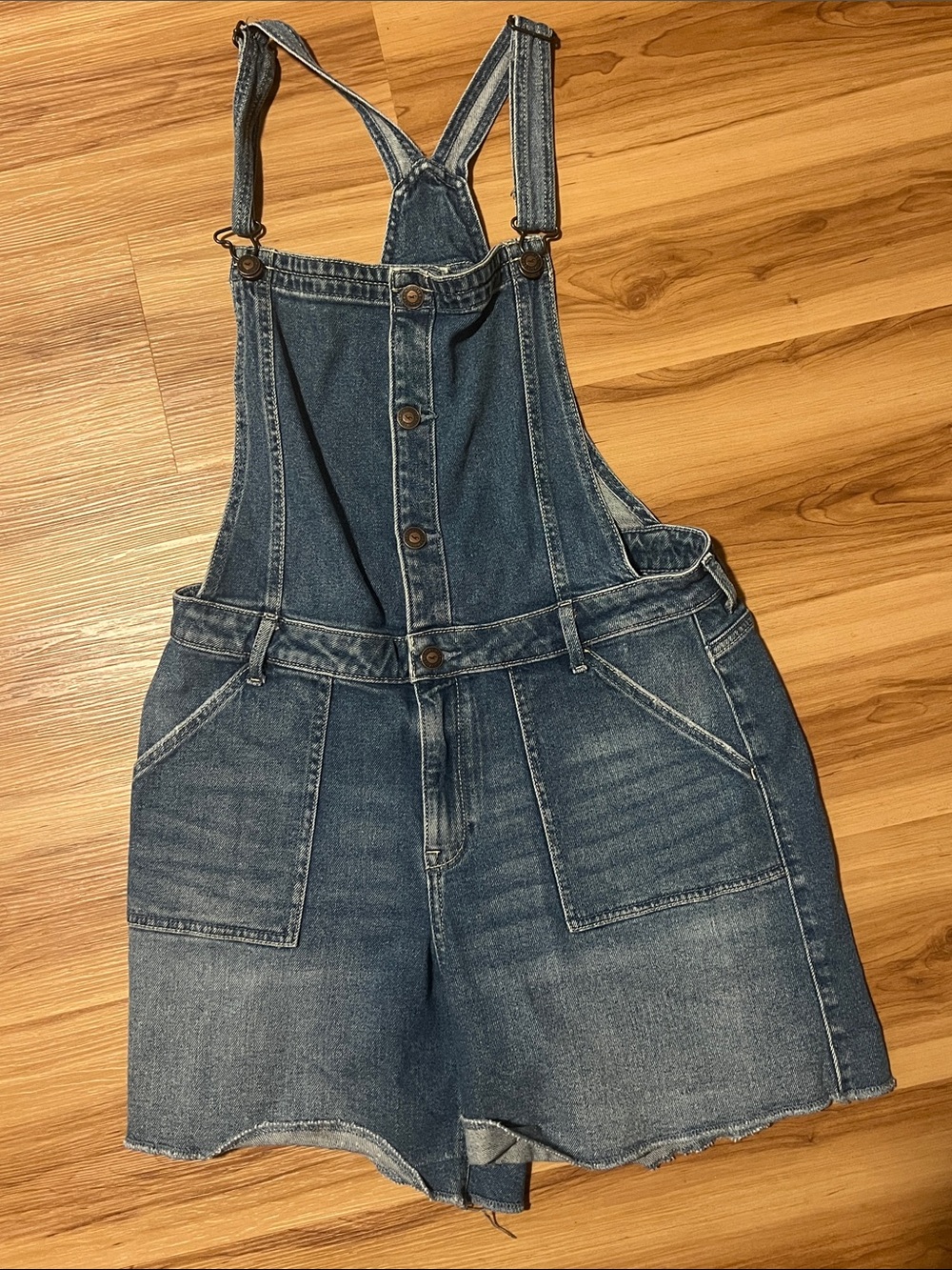 Hollister Blue Denim Short Overalls